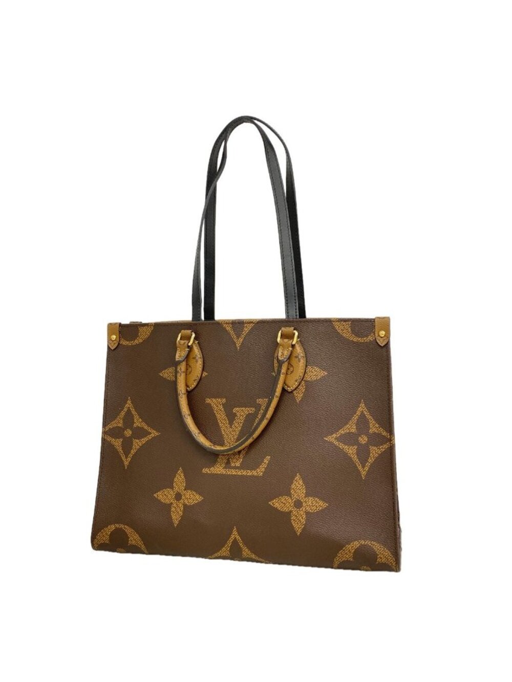 Louis Vuitton Tote Bag Monogram Giant Reverse On The Go MM Brown 2-Way